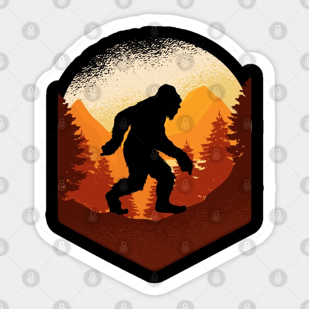 Funny Bigfoot and Sasquatch T Shirts Sticker by DHdesignerPublic